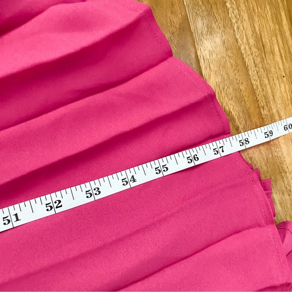 Pleated Pink Maxi Dress Wedding Guest Event Girly Coquette Victorian Baby Shower - Picture 7 of 7